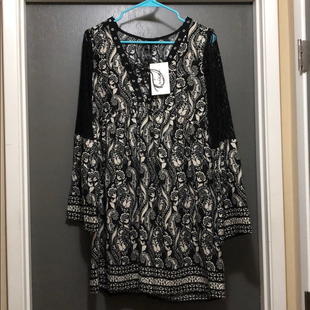 Trixxi black and cream dress size L
